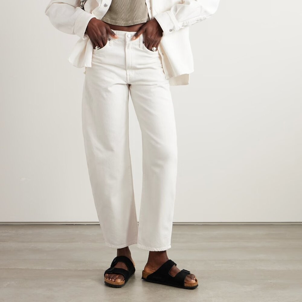 NWT: AGOLDE Balloon high-rise barrel-leg organic jeans